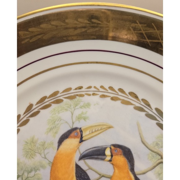 Large Decorative Plate Hand Painted Royal Copenhagen Denmark Tucans Bird Motiff - Picture 6 of 10